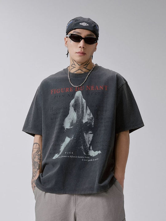 F2CE Vintage Graphic Washed Distressed Short Sleeve Tee | Face 3 Face