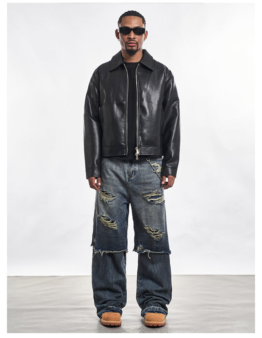 F3F Select Double Layer Ripped Baggy Jeans | Face 3 Face