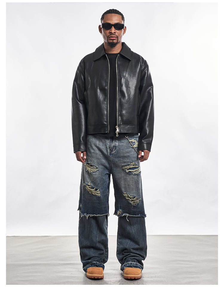 F3F Select Double Layer Ripped Baggy Jeans | Face 3 Face