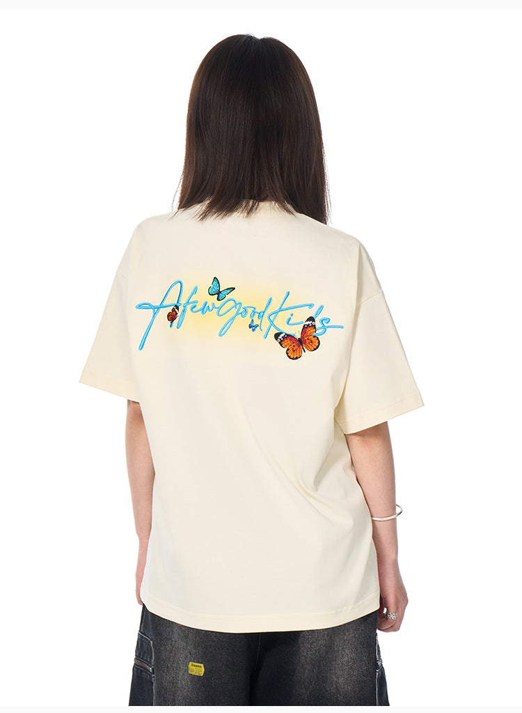AFGK Floral Butterfly Logo Print Tee | Face 3 Face