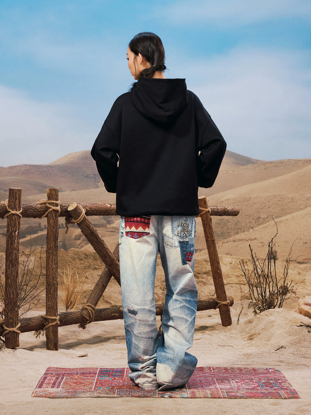 YADcrew Star Studs Logo Print Hoodie | Face 3 Face