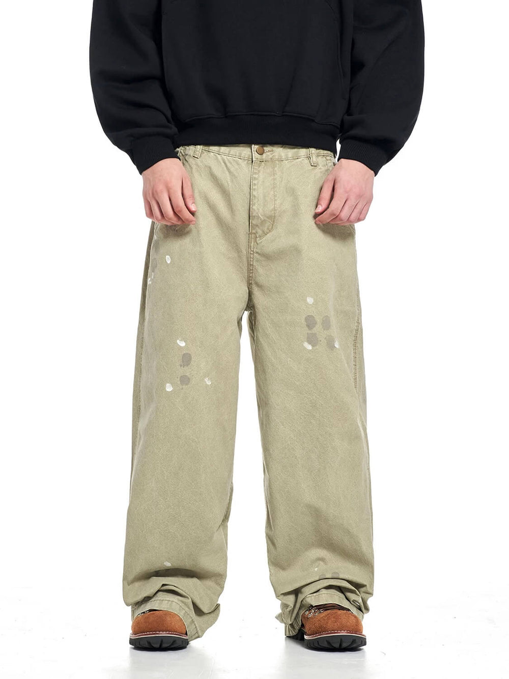 F3F Select Paint Splatter Washed Baggy Work Pants | Face 3 Face