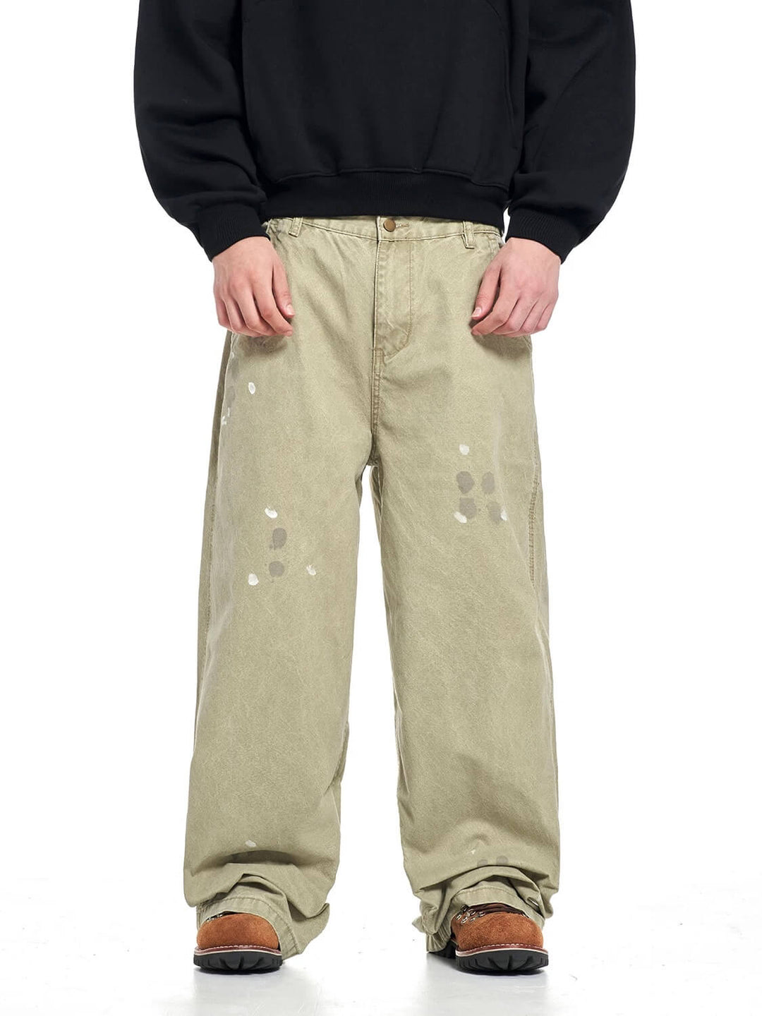 F3F Select Paint Splatter Washed Baggy Work Pants | Face 3 Face