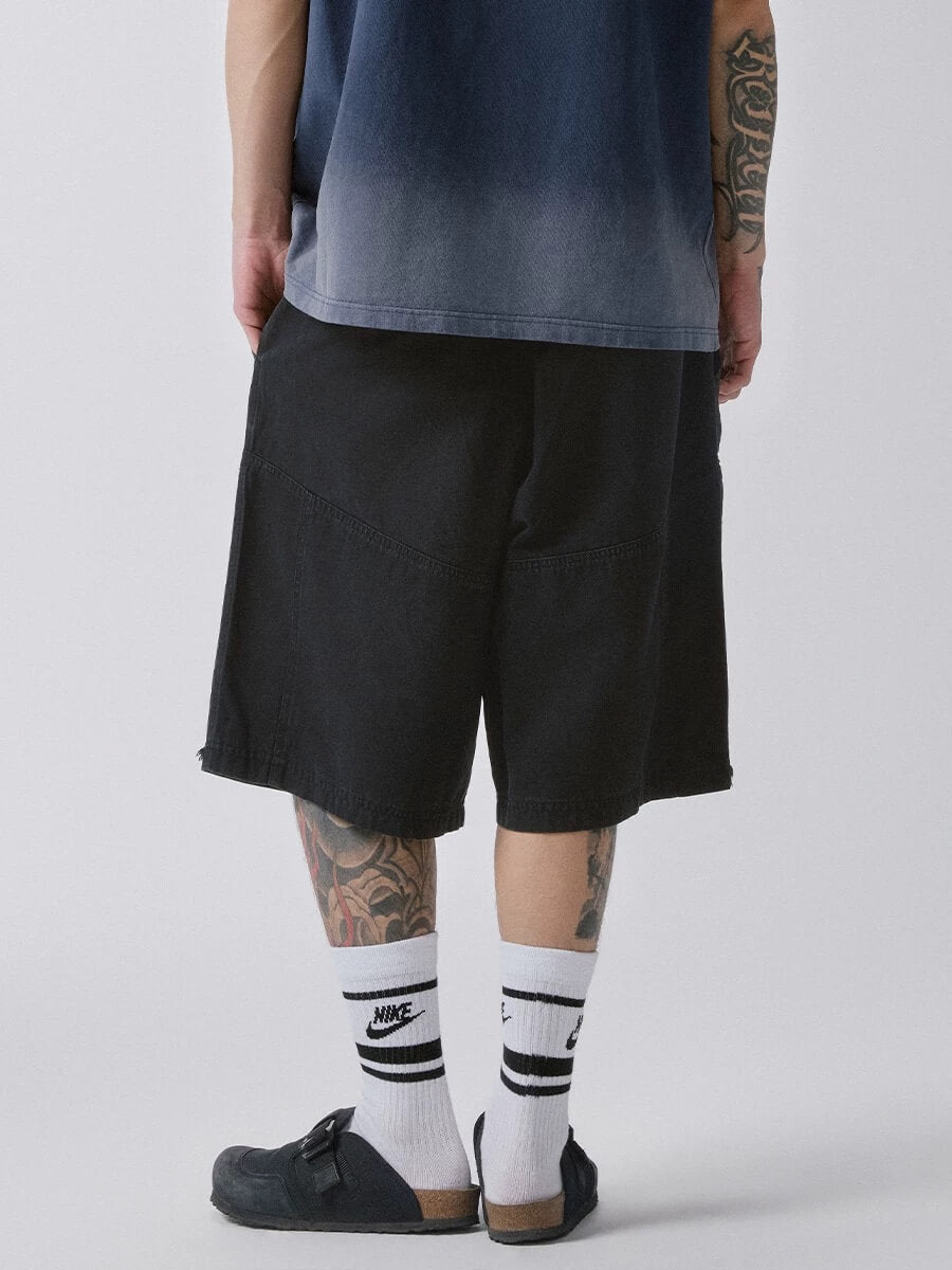 F2CE Black Washed Distressed Baggy Shorts | Face 3 Face