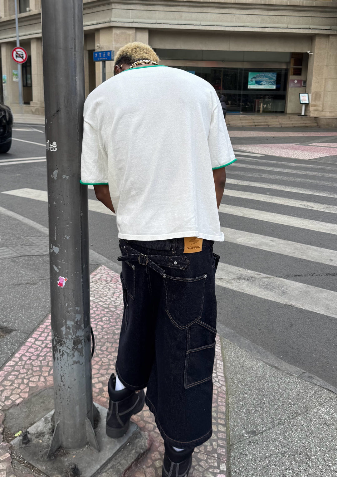 STEEPC Colorblock 3D Embroidered Knit Tee | Face 3 Face