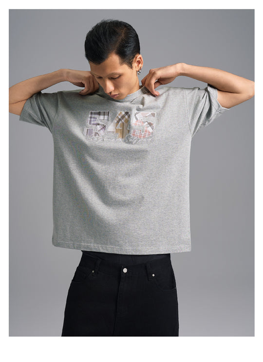 S45 Plaid Logo Patch Embroidery Tee | Face 3 Face