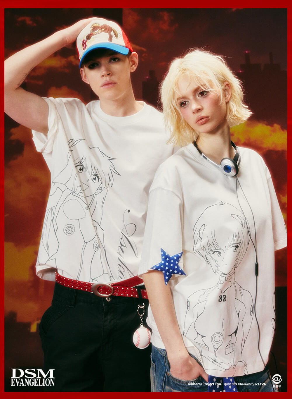 DSM x EVA Character Graphic Print Short Sleeve Tee