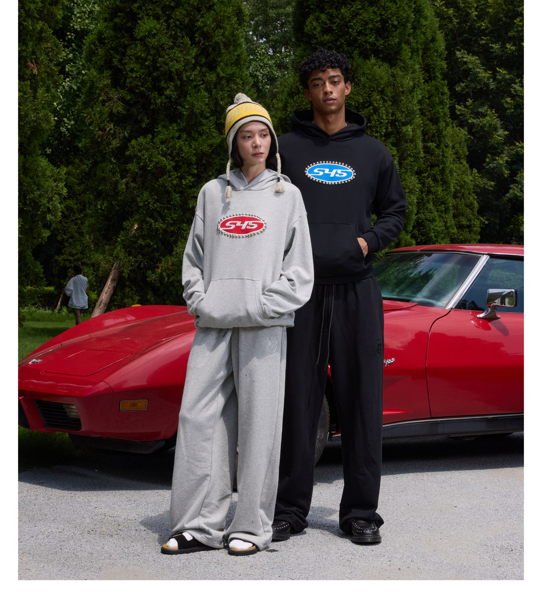 S45 Patch Embroidered Studded Logo Hoodie | Face 3 Face