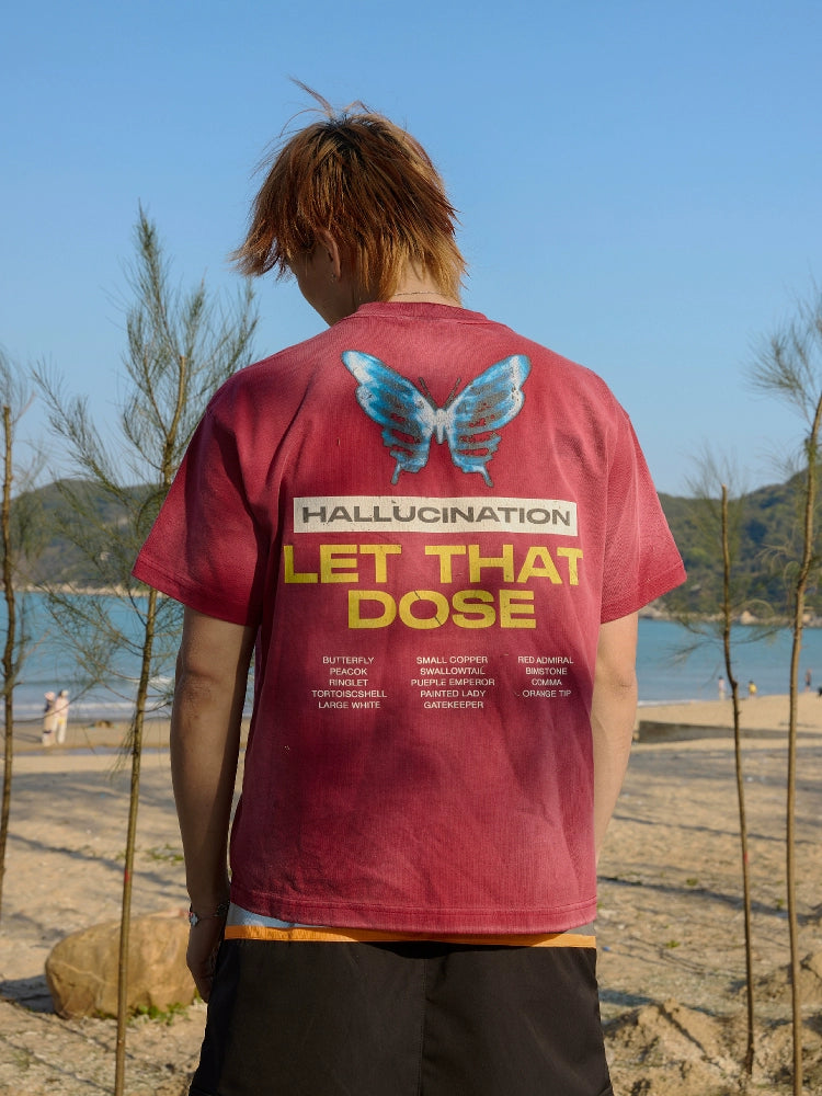 RUSURE Washed Butterfly Heart Print Tee | Face 3 Face