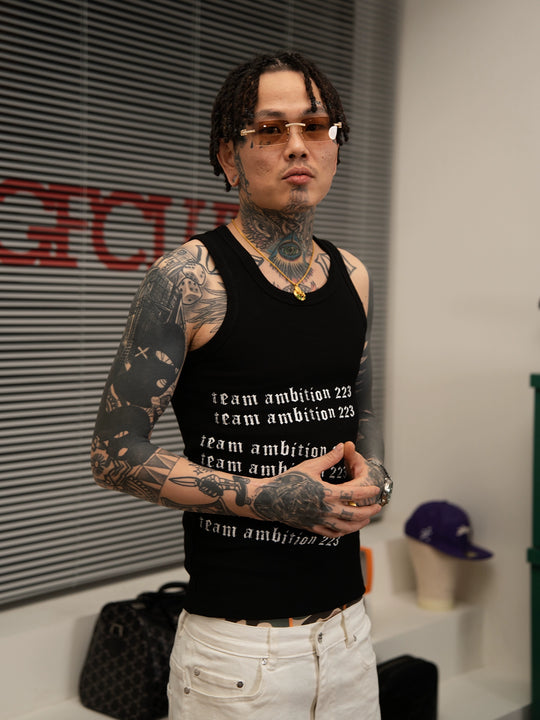 TGFCLUB 223 Print Stretch Waffle Tank Top | Face 3 Face