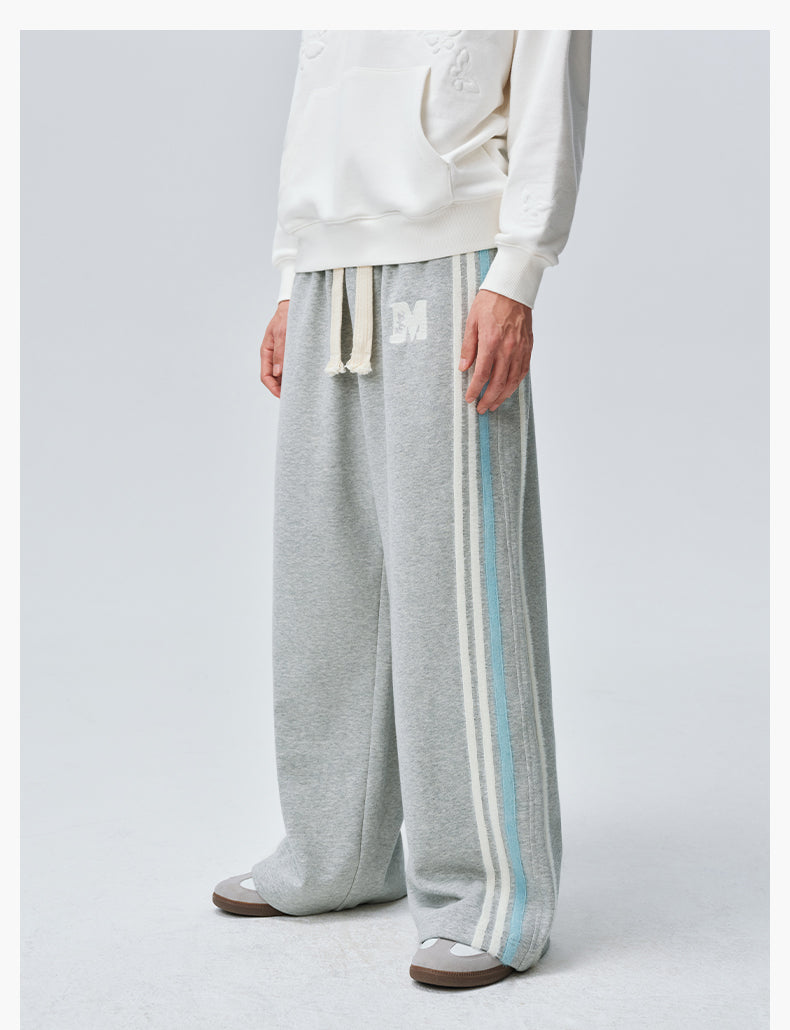 MEDM Side Stripe Four-Bar Drawstring Baggy Sweatpants | Face 3 Face