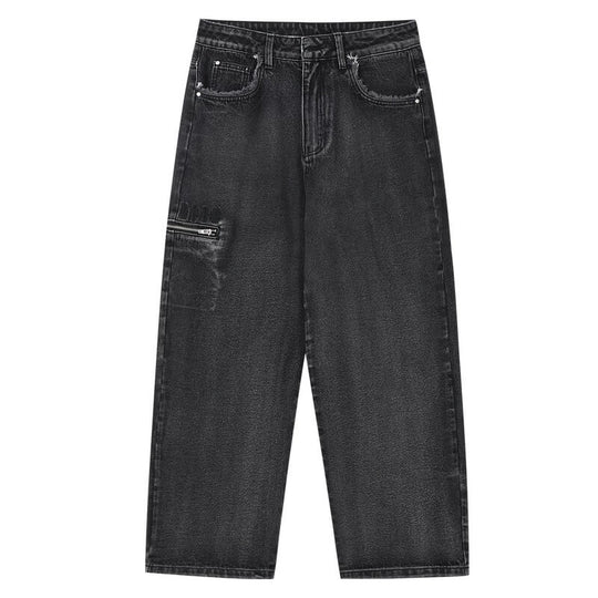 MEDM Structured Washed Distressed Frayed Jeans | Face 3 Face