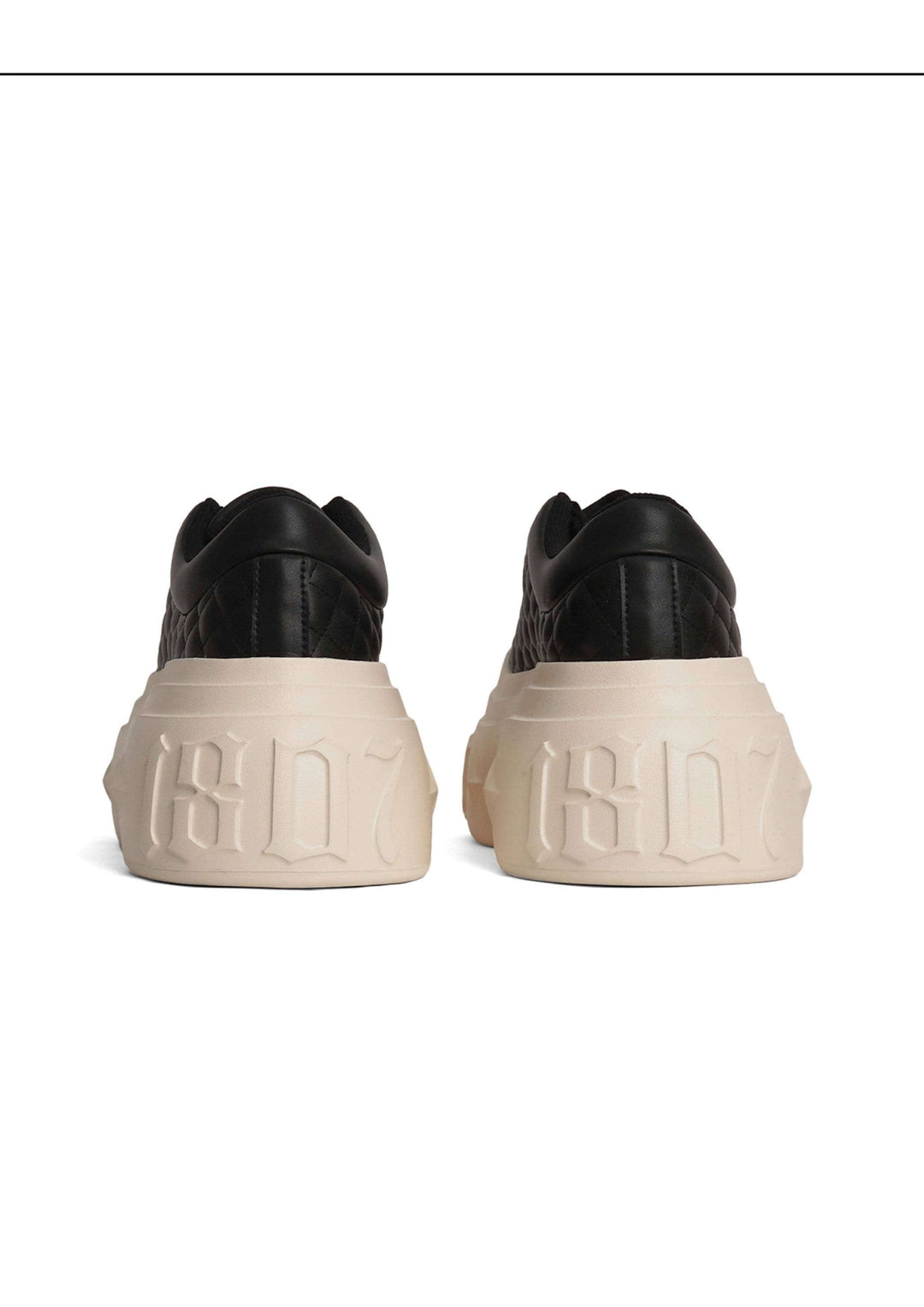 1807 INF-008 Gothic Lace Up Quilted PU Leather Chunky Sneakers