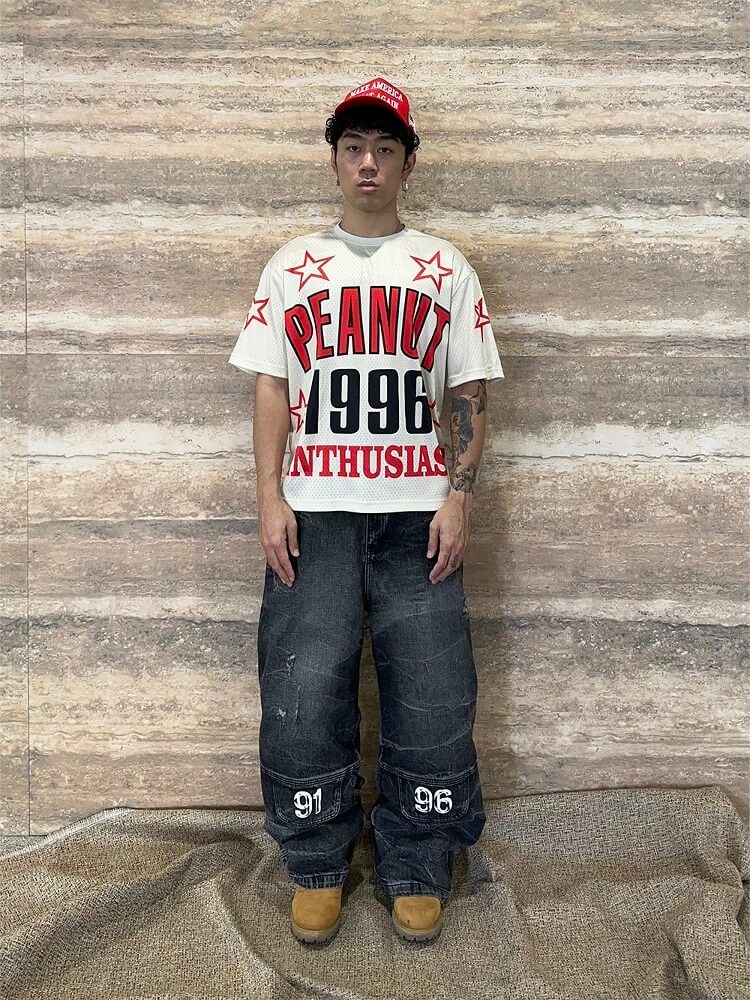 EVETS x LABT Heavy Lightning Whisker Washed Baggy Jeans | Face 3 Face