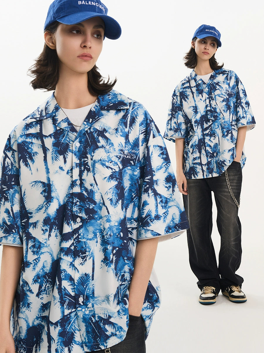 Harsh and Cruel Palm Shadow Cuban Shirt