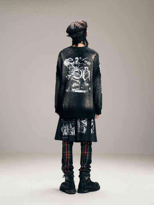 VENTUREK Graffiti Letter Dot Spray Print Sweatshirt | Face 3 Face