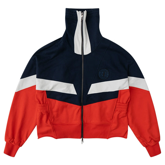 BLIND NO PLAN Colorblocked High Neck Jersey Track Jacket | Face 3 Face