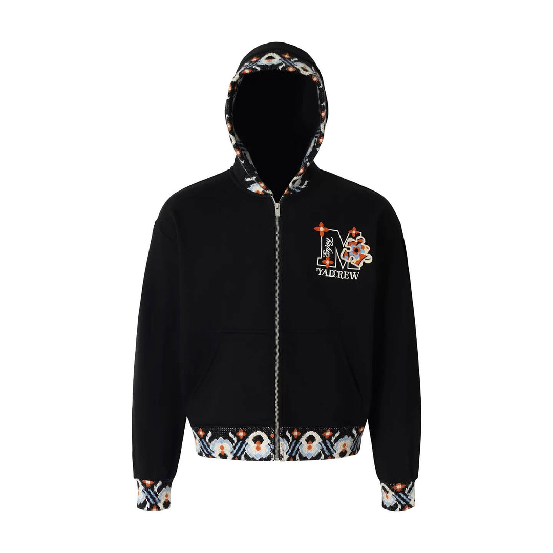 YADcrew x MEDM Ethnic Ribbed Zip Up Hoodie | Face 3 Face