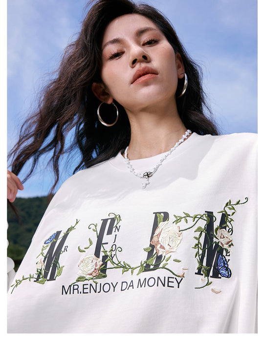 MEDM Vine and Flower Butterfly Logo Long Sleeve Tee | Face 3 Face