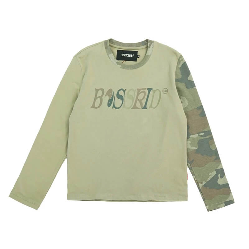TGFCLUB Color Block Camo Slim Fit Long Sleeve Tee | Face 3 Face