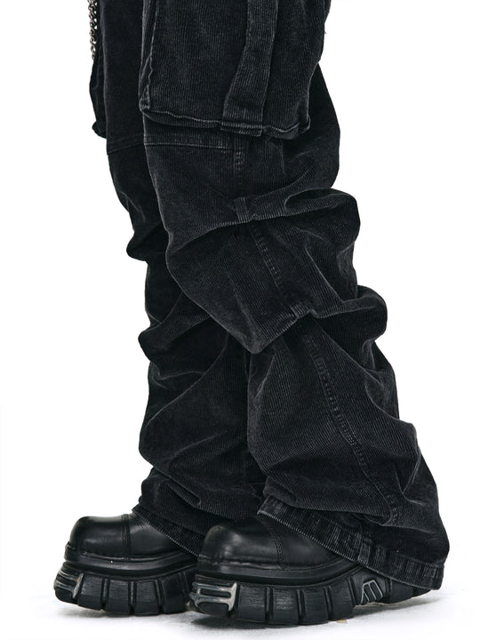 ANTIDOTE Heavy Wash Corduroy Multi Pocket Cargo Pants | Face 3 Face