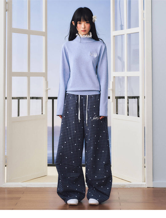 MEDM Star Print Checkered Double Layer Pants | Face 3 Face