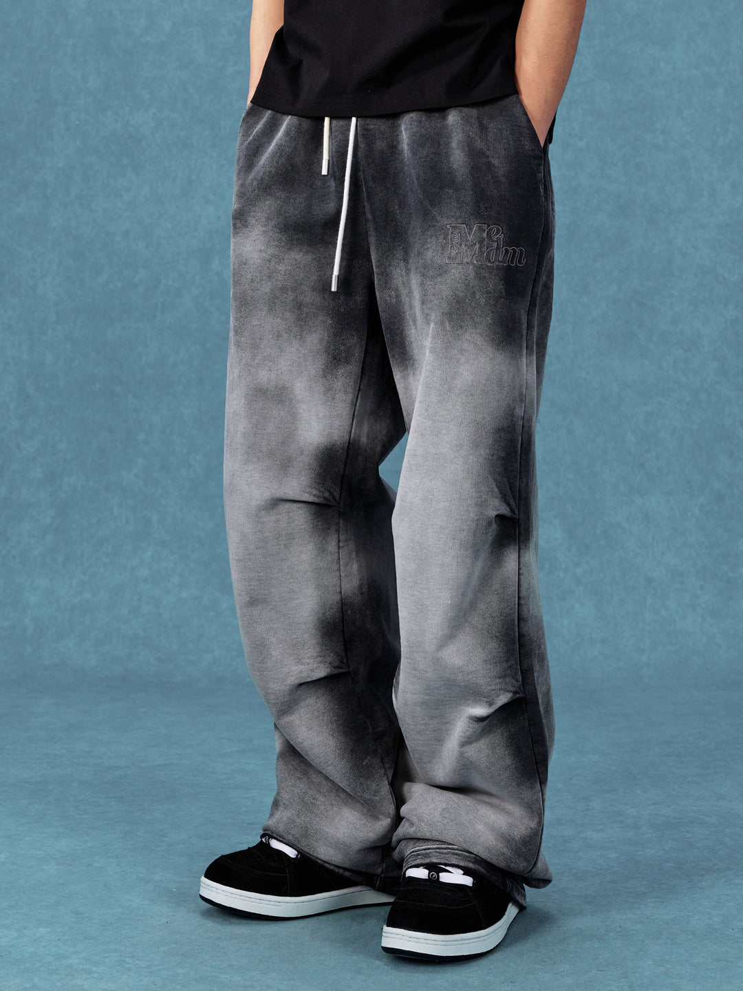MEDM Washed and Dyed Embroidered Sweatpants | Face 3 Face
