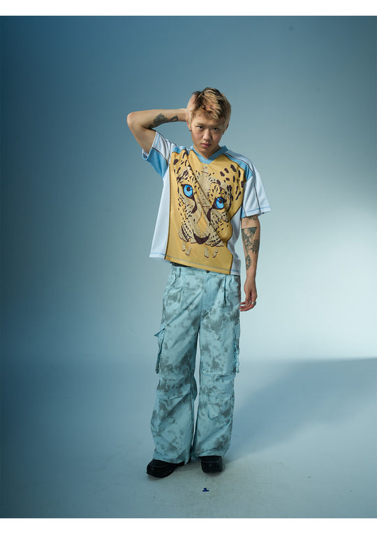 EVILKNIGHT(EK) Leopard Print V-neck Soccer Jersey | Face 3 Face