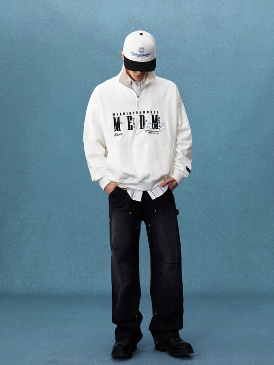 MEDM Half-Zip Logo Embroidered Sweatshirt | Face 3 Face