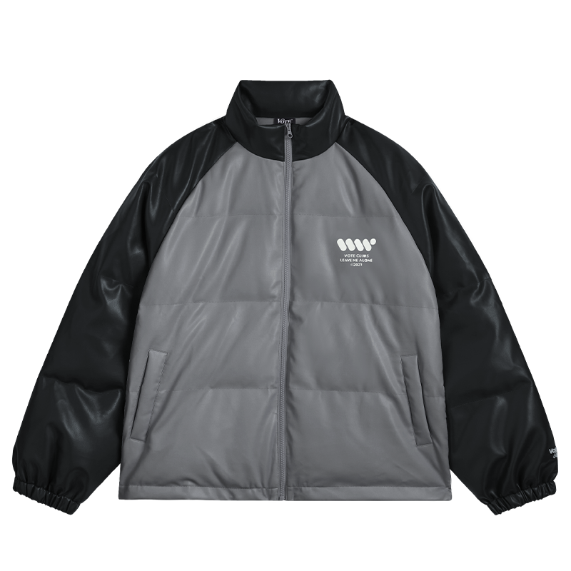 VOTE VVVVOTE Stand Up Collar Color Blocked  Jacket