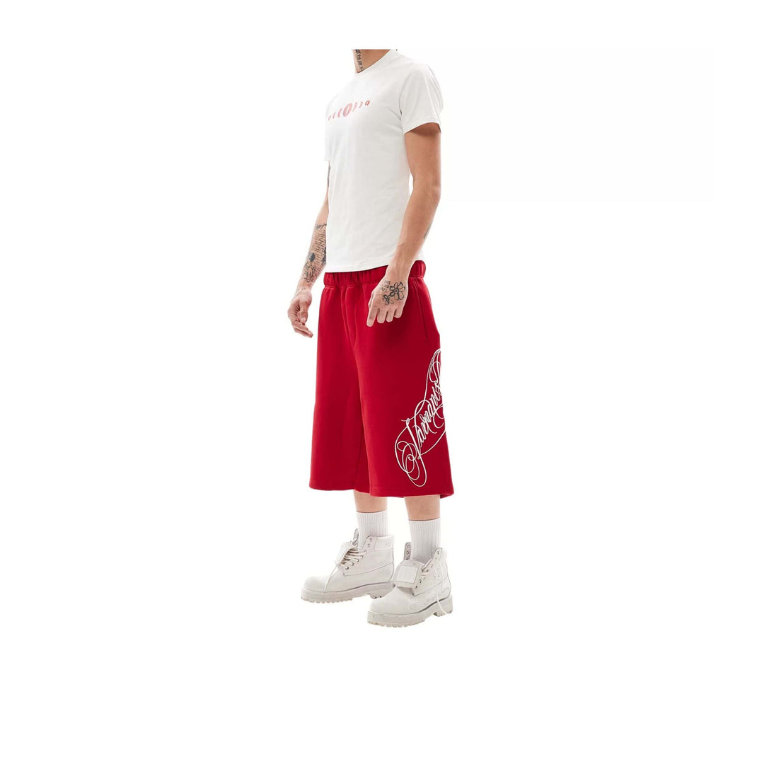 KARMANISTIC 3D Letter Embroidered Baggy Sweat Shorts | Face 3 Face