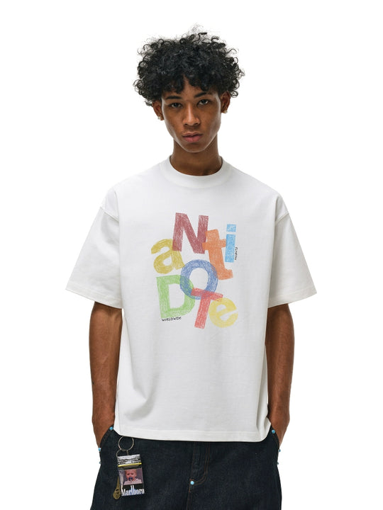 ANTIDOTE Colorful Crayon Print Tee | Face 3 Face