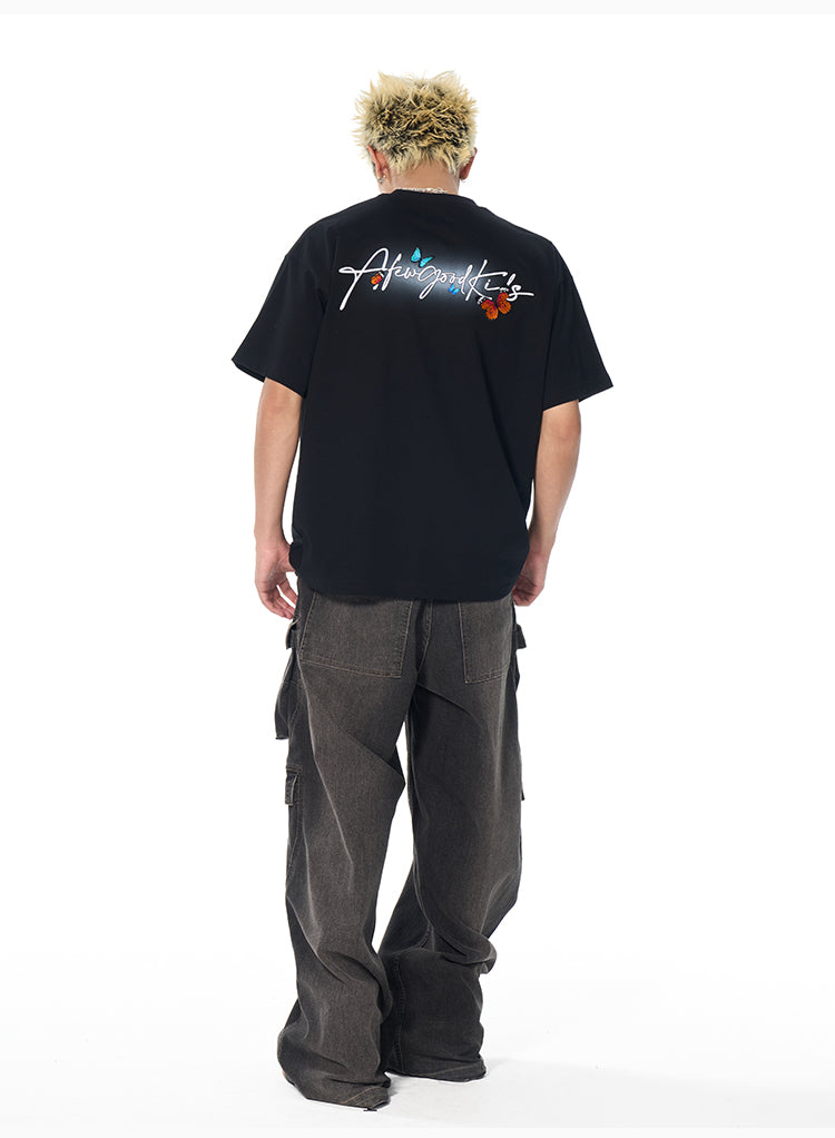 AFGK Floral Butterfly Logo Print Tee | Face 3 Face