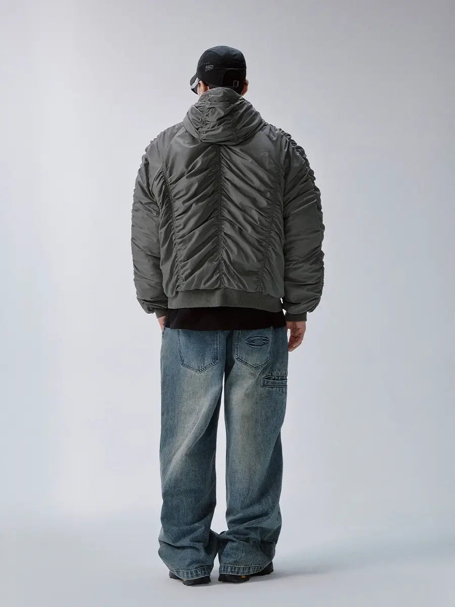 F2CE Ruched Hooded MA-1 Bomber Jacket | Face 3 Face