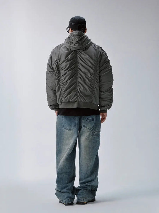 F2CE Ruched Hooded MA-1 Bomber Jacket | Face 3 Face