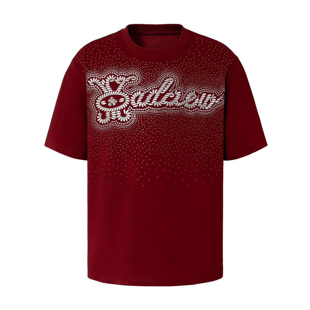 YADcrew Rhinestone Studded Rope Logo Embroidered Tee | Face 3 Face