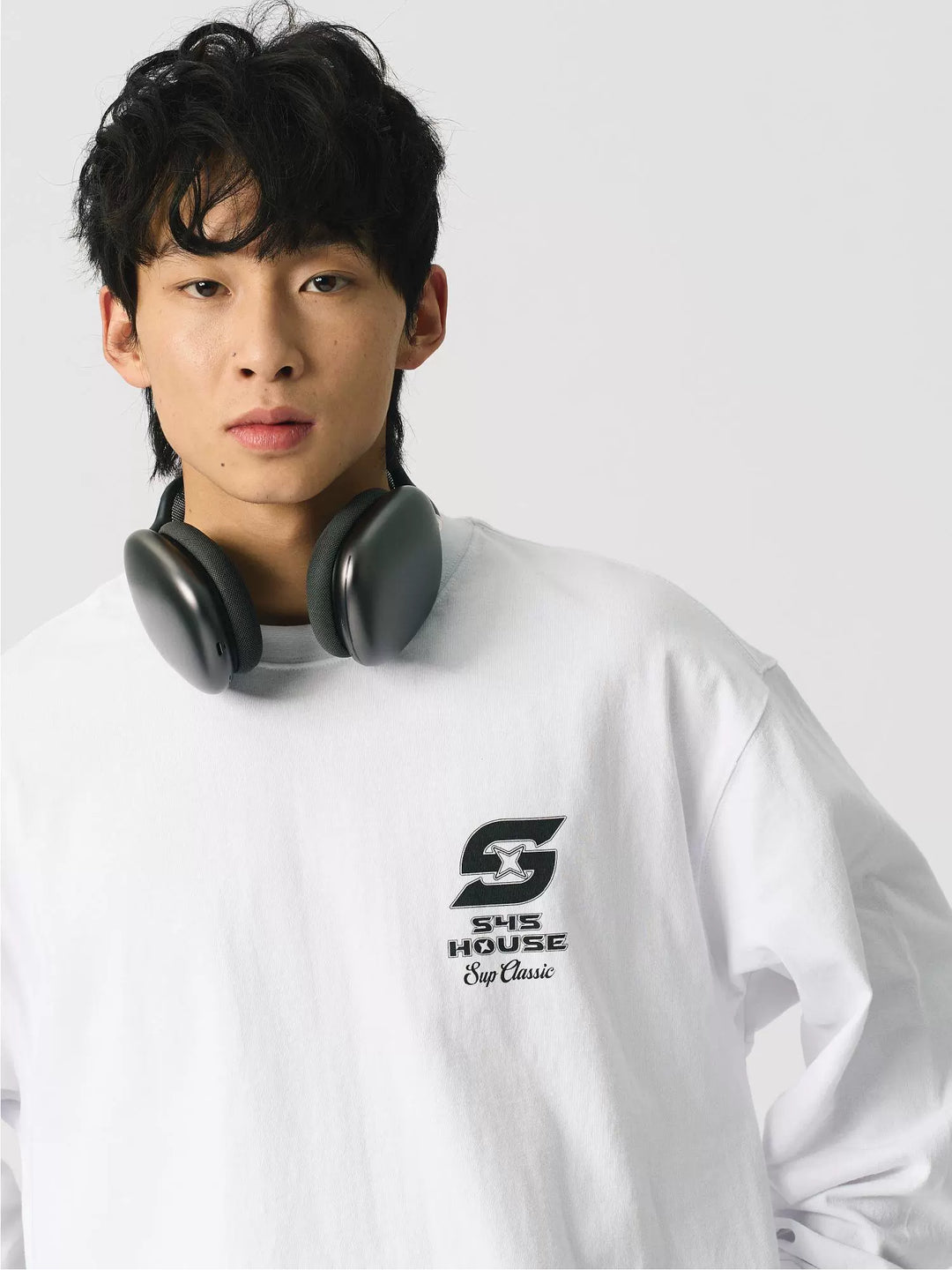 S45 S-Label Basic Logo Printed Long-Sleeve Tee | Face 3 Face