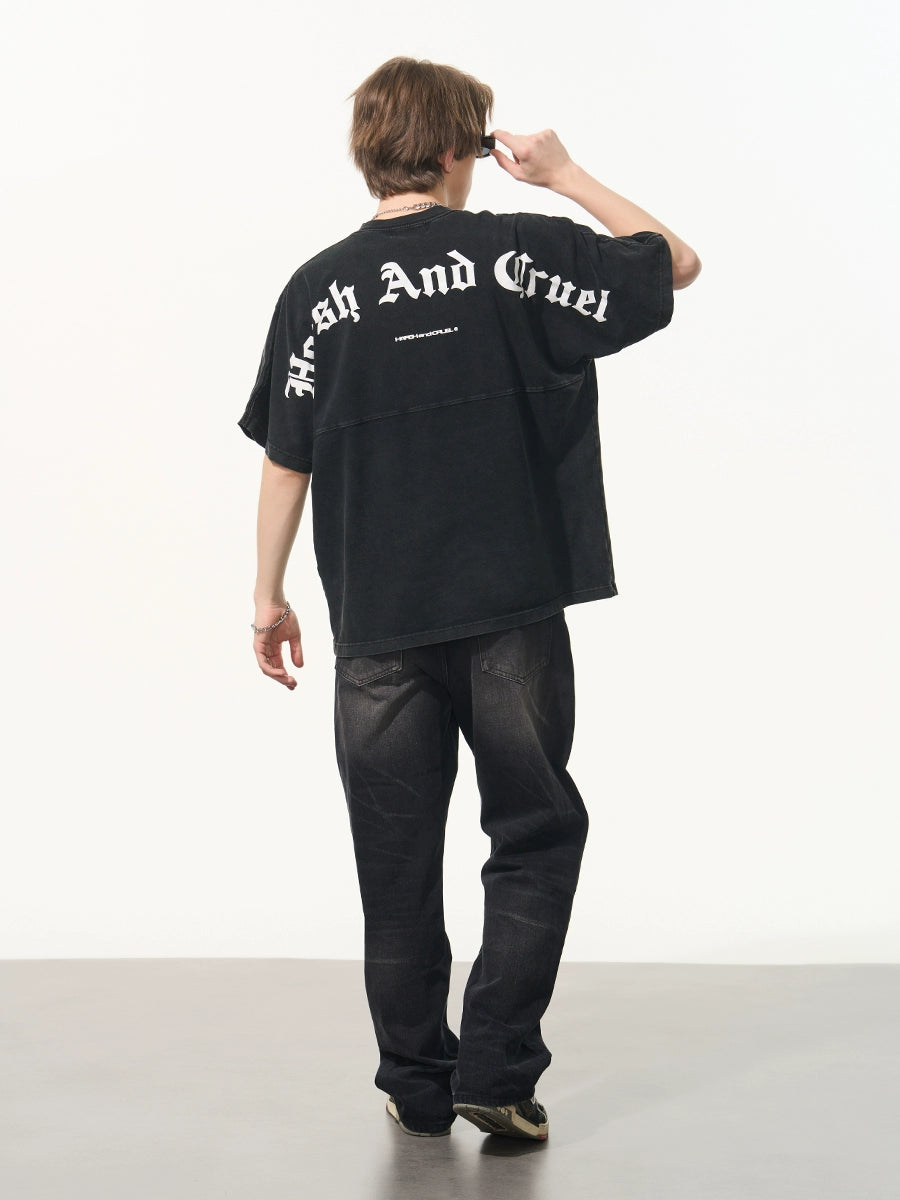 Harsh and Cruel Gothic Logo Washed Tee