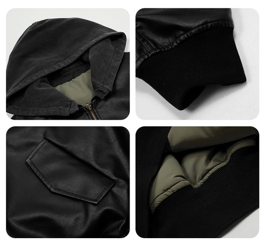 F3F Select Reversible PU Leather MA-1 Bomber Jacket | Face 3 Face