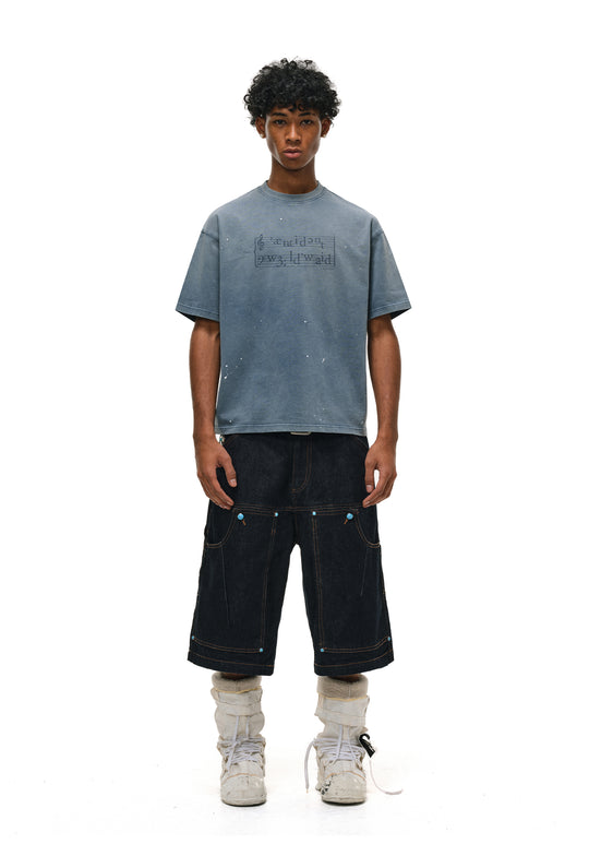 ANTIDOTE Gradient Phonogram Letter Print Ink Splash Tee | Face 3 Face