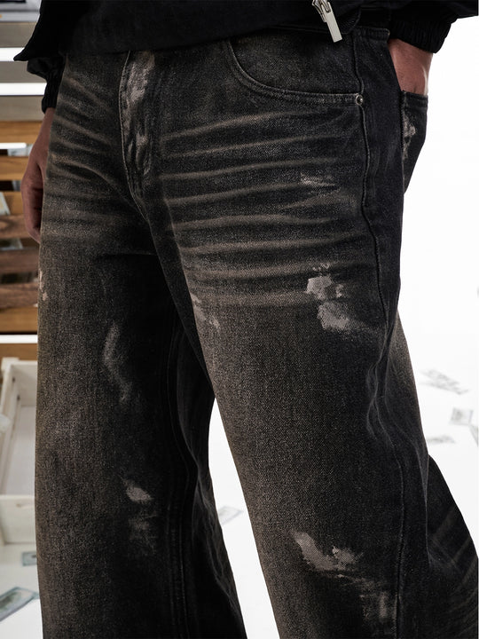 F3F Select Dirty Dye Whisker Black Washed Baggy Jeans | Face 3 Face