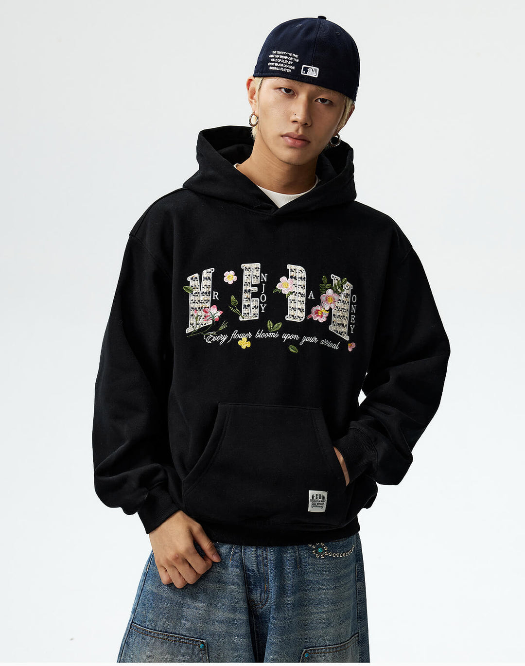 MEDM Mini Patchwork Floral Embroidered Hoodie | Face 3 Face