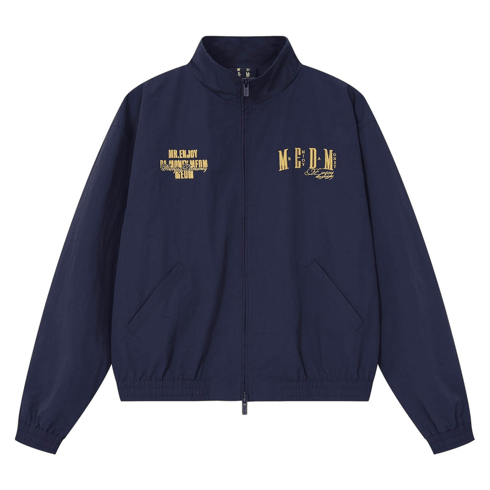 MEDM Logo Embroidered Double Zip Track Jacket | Face 3 Face