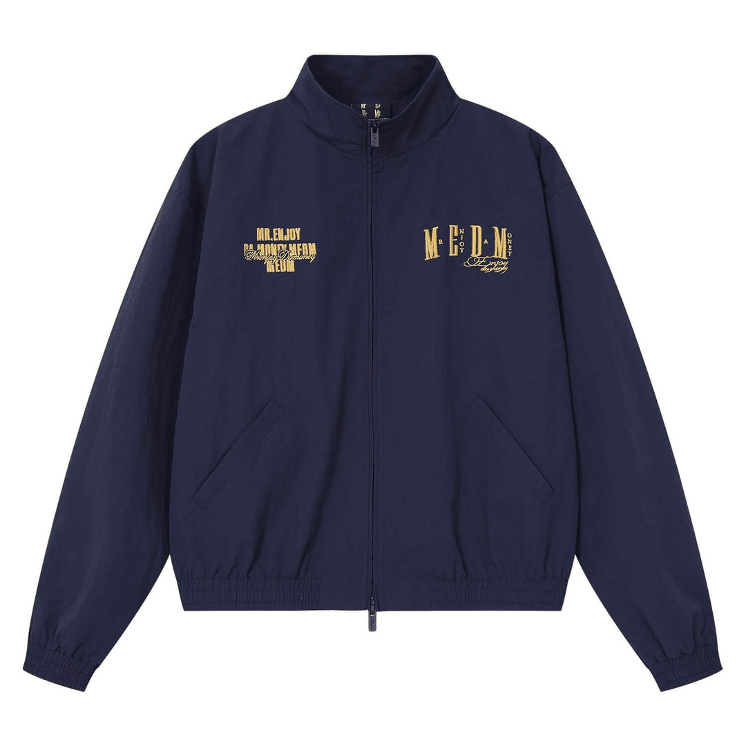 MEDM Logo Embroidered Double Zip Track Jacket | Face 3 Face