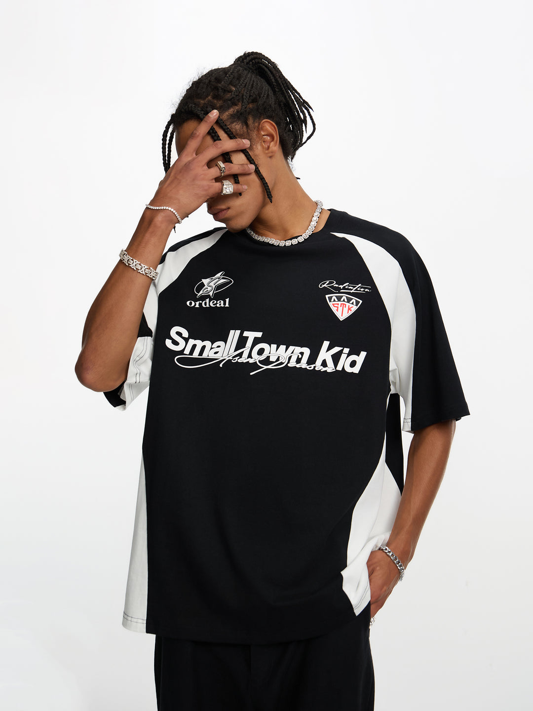 STK SmallTownKid Patchwork Racing Screen Printed Soccer Jersey | Face 3 Face