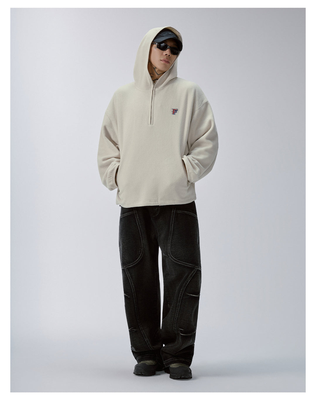 F2CE Fleece Half Zip Pullover Hoodie | Face 3 Face