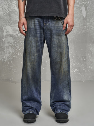 F3F Select Heavyweight Oil Retro Blue Jeans | Face 3 Face