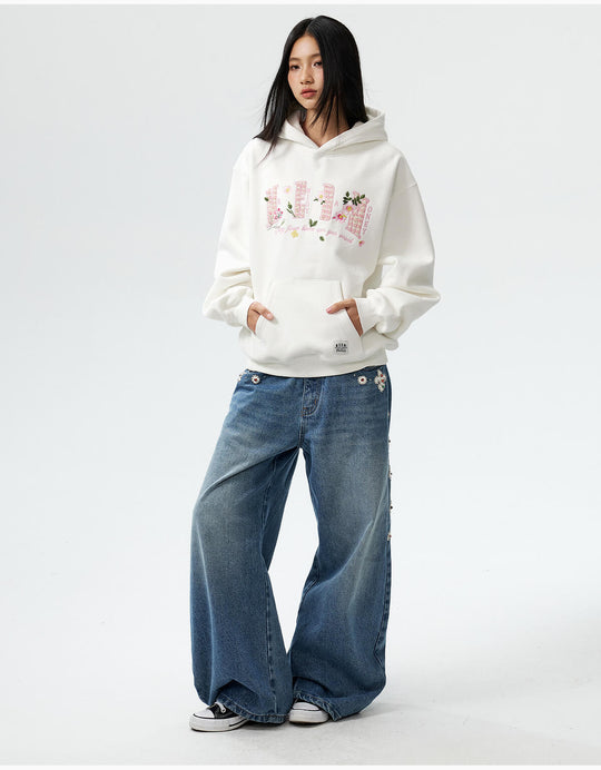 MEDM Mini Patchwork Floral Embroidered Hoodie | Face 3 Face