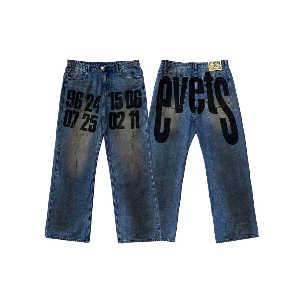 EVETS Dirty Wash Print Jeans | Face 3 Face