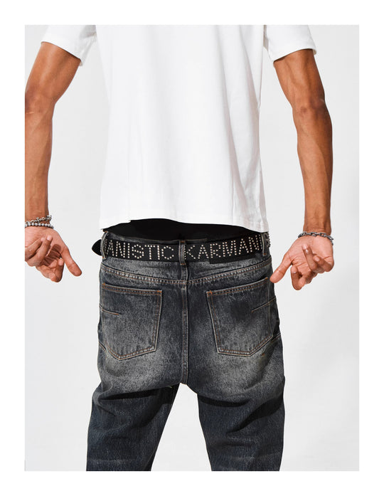 KARMANISTIC Punk Studded Logo Belt | Face 3 Face